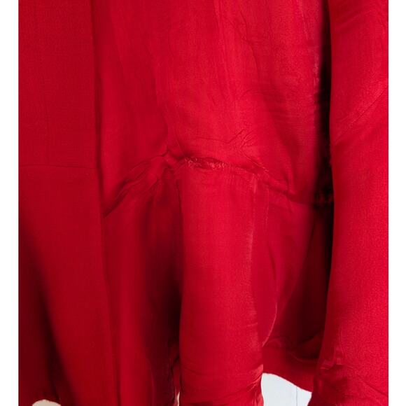 Alexander Mcqueen Red Wool Flounce Coat 38 - Picture 11 of 16